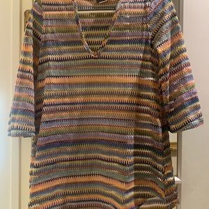 Multi colored beach cover up.